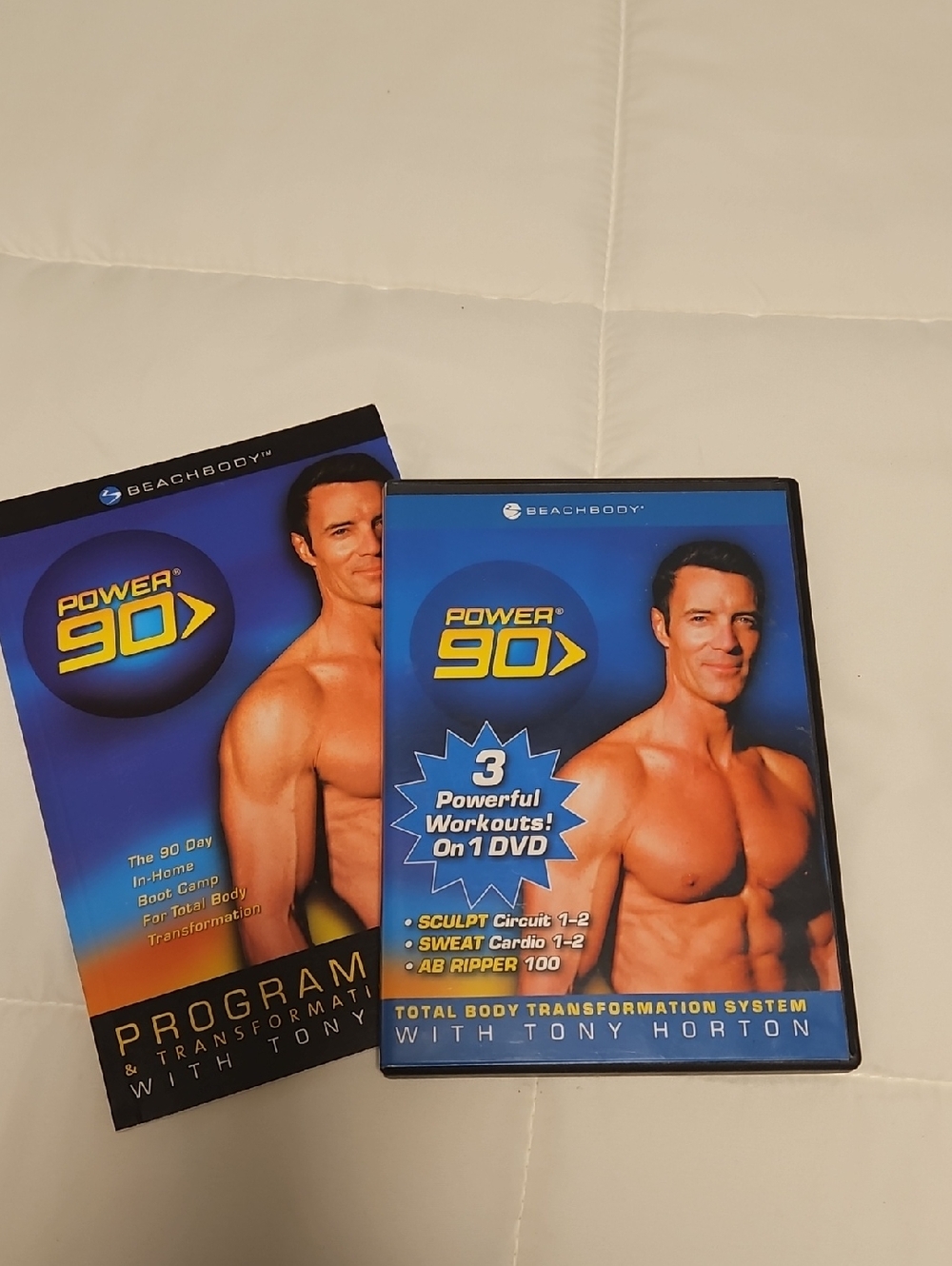 Beachbody Power 90 Workout DVD Set - Blue and Yellow